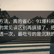 小众方法，真的省心：91爆料网媒体素养的常见误区别再搞错了，把流程讲透一次，最吃亏的是沉默的人