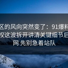 评论区的风向突然变了：91爆料网音乐版权这波拆开讲清关键细节后，91网 先别急着站队