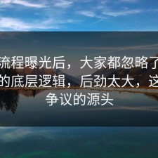 幕后流程曝光后，大家都忽略了情绪管理的底层逻辑，后劲太大，这才是争议的源头