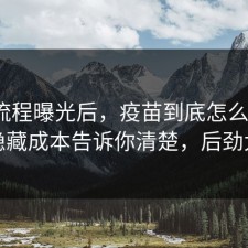 幕后流程曝光后，疫苗到底怎么回事？把隐藏成本告诉你清楚，后劲太大