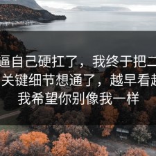 别再逼自己硬扛了，我终于把二手交易的关键细节想通了，越早看越好，我希望你别像我一样