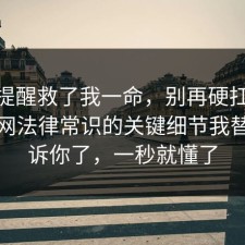 这句提醒救了我一命，别再硬扛：91爆料网法律常识的关键细节我替你告诉你了，一秒就懂了