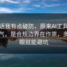 说实话我有点破防，原来AI工具不是看运气，是合规边界在作祟，多看一眼就能避坑