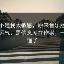原来不是我太敏感，原来音乐版权不是看运气，是信息差在作祟，一秒就懂了