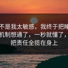 原来不是我太敏感，我终于把睡眠的心理机制想通了，一秒就懂了，别再把责任全揽在身上